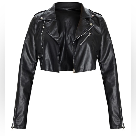 Cropped Faux Leather Jacket - Picture 12 of 14